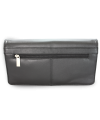 Black leather clutch bag with strap 214-4071-60