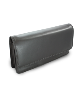 Schwarze Leder-Clutch mit Riemen 214-4071-60