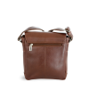 Small brown men's leather crossbag with a flap 215-1701-40
