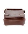 Small brown men's leather crossbag with a flap 215-1701-40