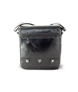 Kleiner schwarzer Leder Crossbag mit Klappe für Herren 215-1701-60 CRU