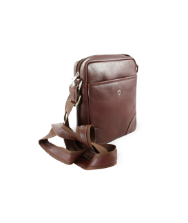 Small brown leather crossbag 215-1711-40