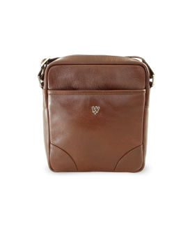 Small brown leather crossbag 215-1711-40