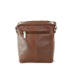 Small brown leather crossbag 215-1711-40