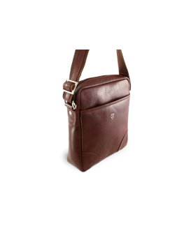 Small brown leather crossbag 215-1711-40