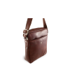 Small brown leather crossbag 215-1711-40