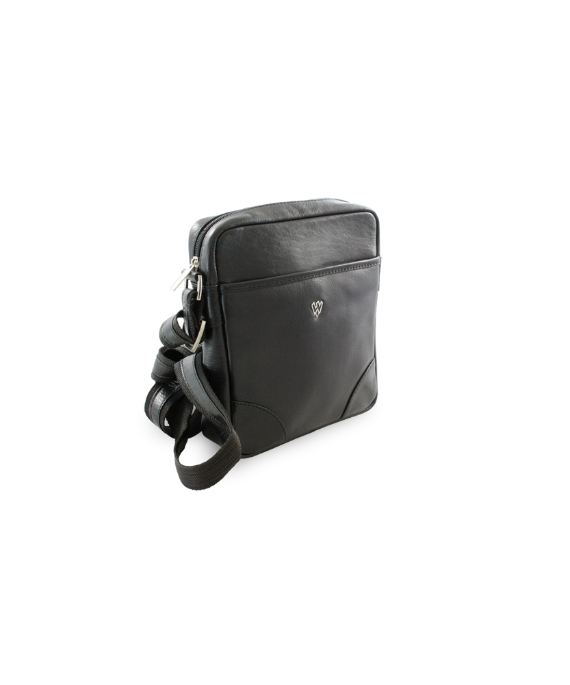 Kleiner schwarzer Leder Crossbag 215-1711-60