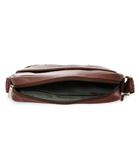 Brown leather men's crossbag 215-1713-40