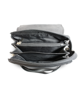 Großer schwarzer Leder Crossbag für Herren 215-2185-60