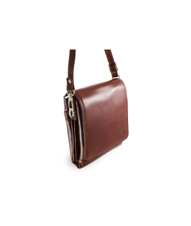 Large brown leather men's crossbag 215-2185-40