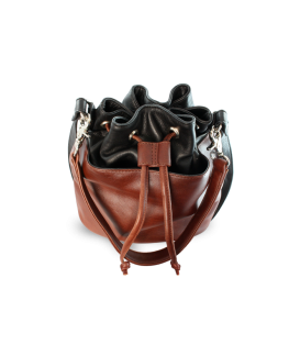 Brown-black women's leather handbag/bag 219-8112-40/60