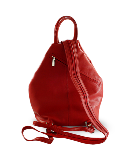 Women's leather backpack red 311-1184-31