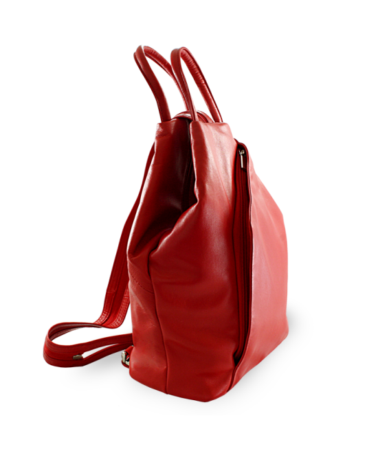 Women's leather backpack red 311-1184-31