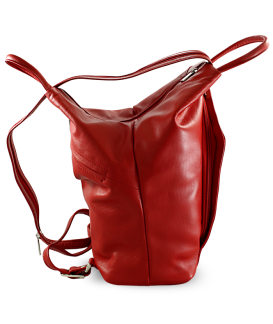 Women's leather backpack red 311-1184-31