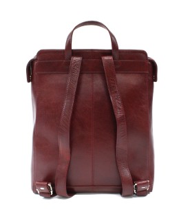 Dark red urban leather backpack 311-1660-31