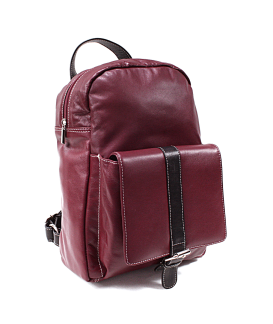 Red and black leather backpack 311-1717-34/60