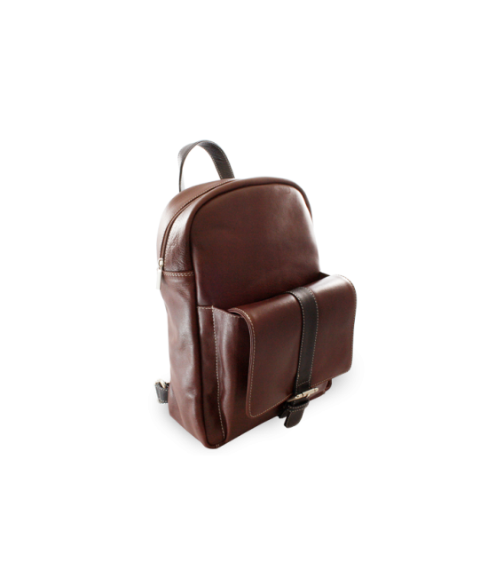 Brown-black leather backpack 311-1717-40/60