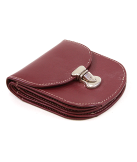 Small women's leather wallet with lock 511-1241A-34