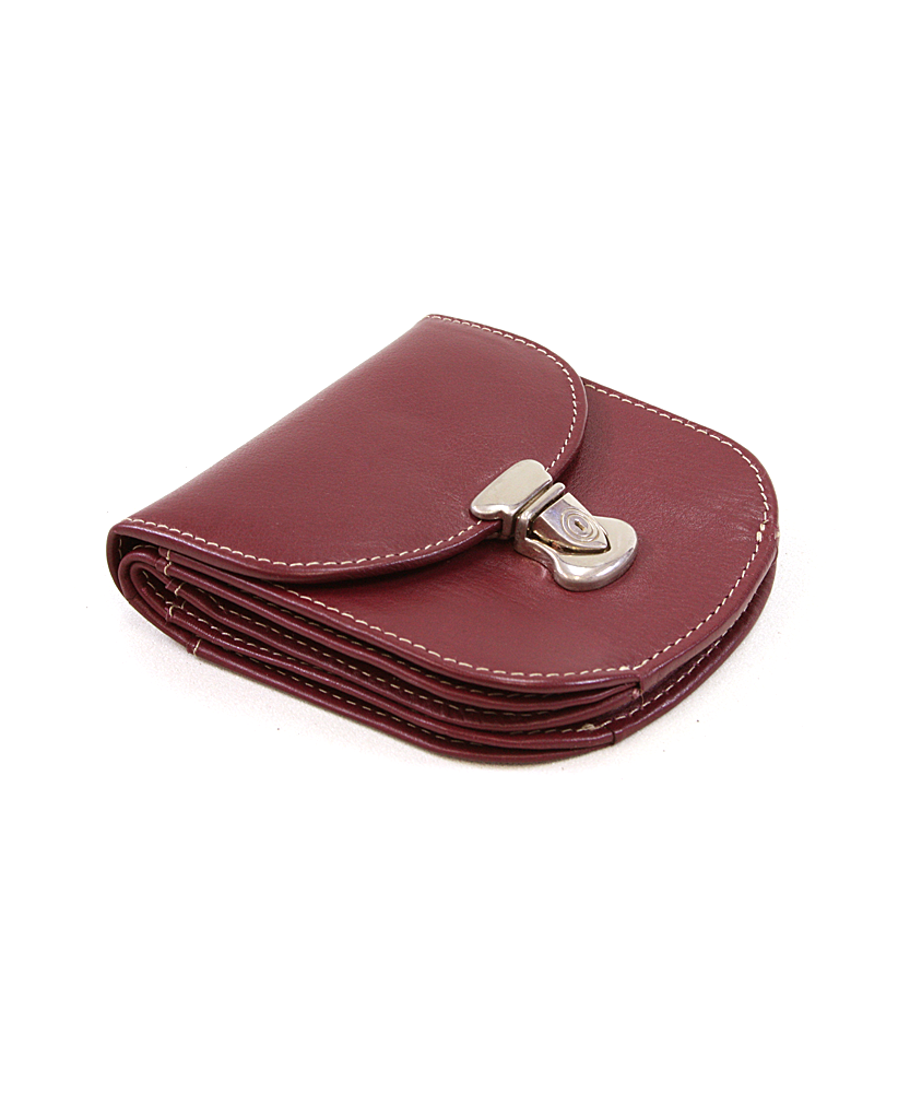 Small women's leather wallet with lock 511-1241A-34