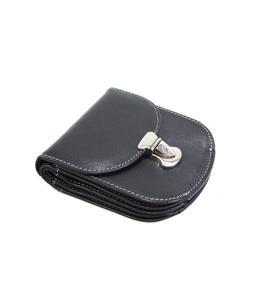 Small women's leather wallet with lock 511-1241A-60