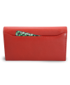 Red women's leather frame wallet with decorative flap 511-1526-31/60