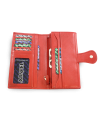 Rotes Rahmen-Lederportemonnaie für Damen mit dekorativer Klappe 511-1526-31/60