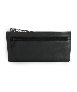 Black clutch leather wallet with flap 511-2018-60