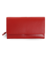 Red women's clutch leather wallet with flap 511-2120-31