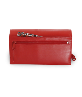 Rotes Damen Clutch Lederportemonnaie mit Klappe 511-2120-31