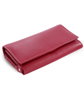 Burgundy ladies clutch leather wallet with flap 511-2120-34