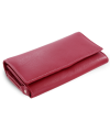 Burgundy ladies clutch leather wallet with flap 511-2120-34