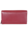 Burgundy ladies clutch leather wallet with flap 511-2120-34