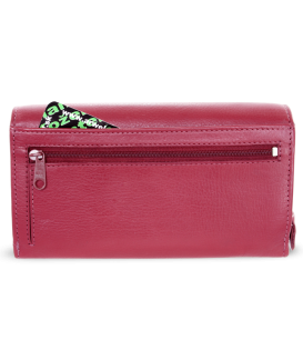 Burgundy ladies clutch leather wallet with flap 511-2120-34