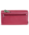 Burgundy ladies clutch leather wallet with flap 511-2120-34