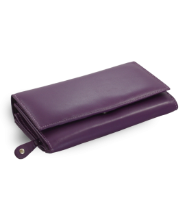 Purple women's clutch leather wallet with flap 511-2120-76