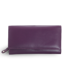 Purple women's clutch leather wallet with flap 511-2120-76