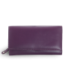 Purple women's clutch leather wallet with flap 511-2120-76