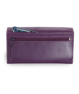 Purple women's clutch leather wallet with flap 511-2120-76