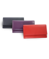 Purple women's clutch leather wallet with flap 511-2120-76