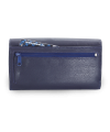 Blaues Damen Clutch Lederportemonnaie mit Klappe 511-2120-97