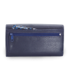 Blue women's clutch leather wallet with flap 511-2120-97