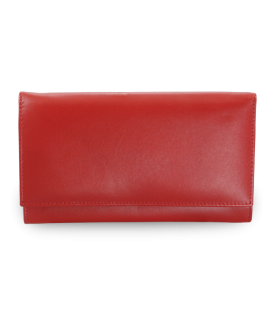 Red Women's Leather Clutch Wallet with Flap 511-4027-31