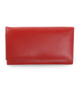 Rotes Damen Clutch Lederportemonnaie mit Klappe 511-4027-31
