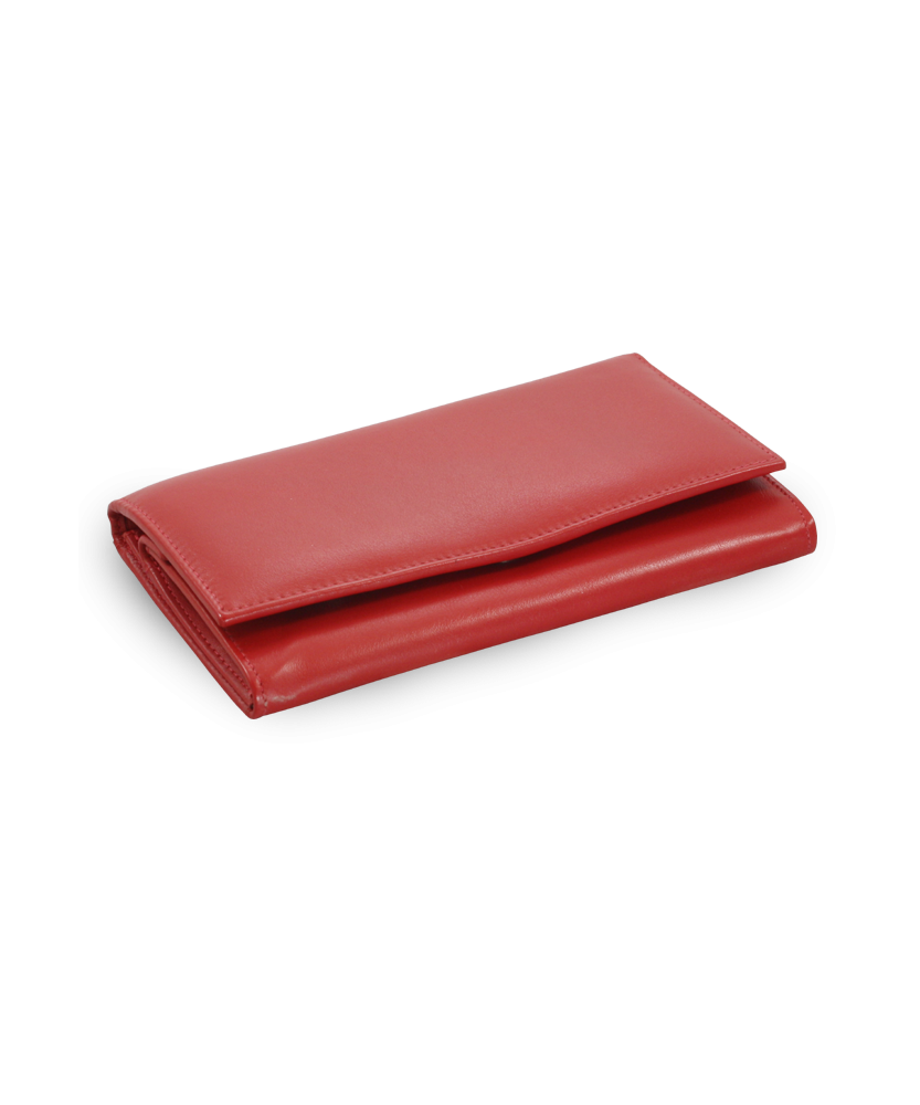 Rotes Damen Clutch Lederportemonnaie mit Klappe 511-4027-31