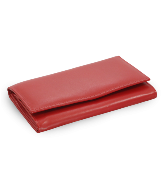 Red Women's Leather Clutch Wallet with Flap 511-4027-31