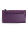 Purple women's leather clutch wallet with a flap 511-4027-76