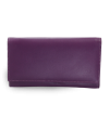 Purple women's leather clutch wallet with a flap 511-4027-76