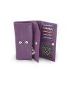Purple women's leather clutch wallet with a flap 511-4027-76