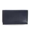 Blue women's leather clutch wallet with flap 511-4027-97