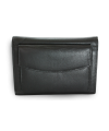 Black women's leather wallet with two flaps 511-4124-60